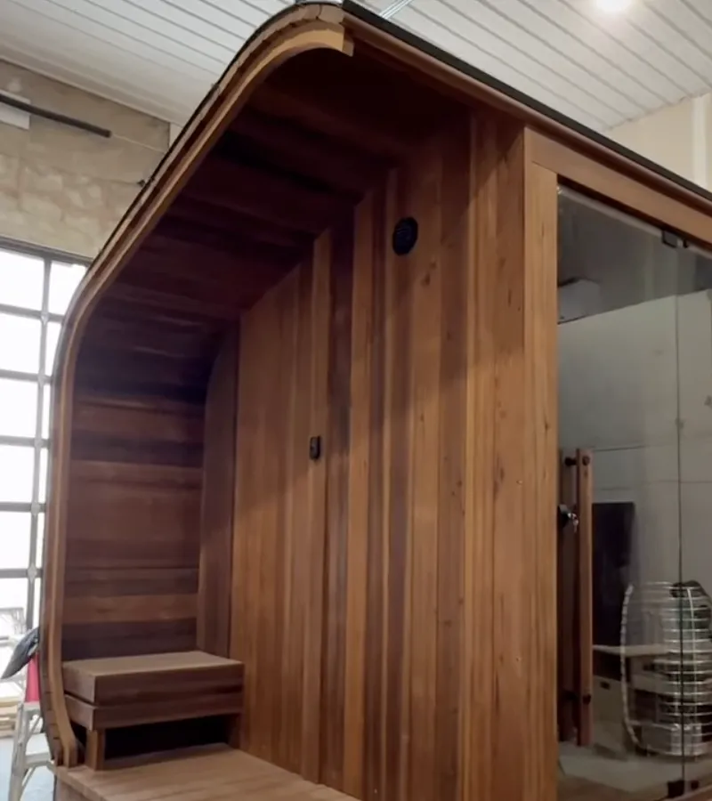 Sauna project on display